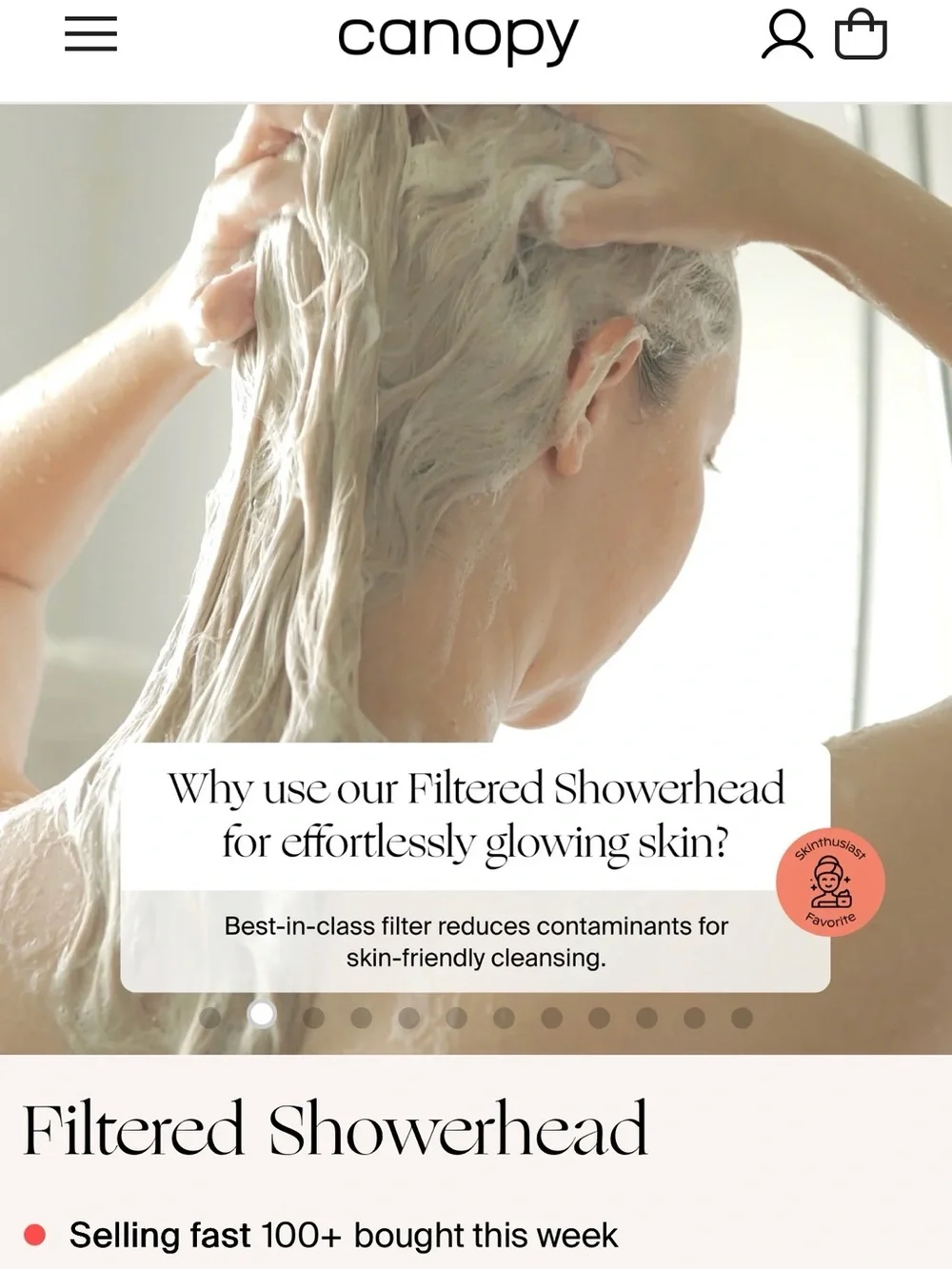 Filter shower head by canopy!
